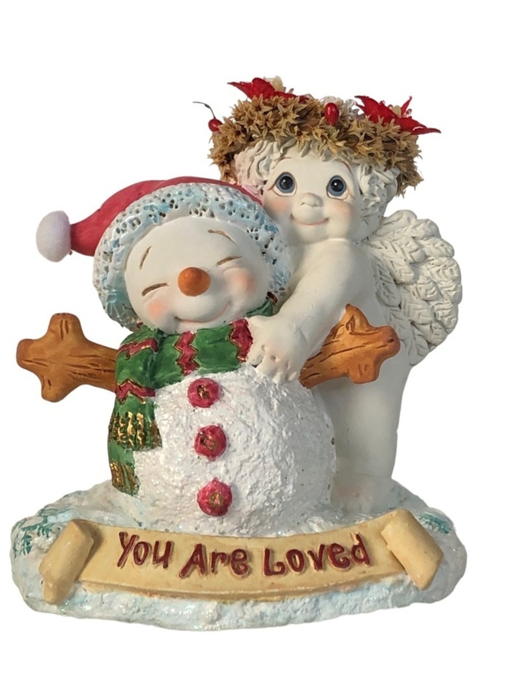 Dreamsicles Cherub Angel Snowman Figurine You Are Loved Christmas Kristin 2003